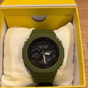 Activa Dual Time Green Watch